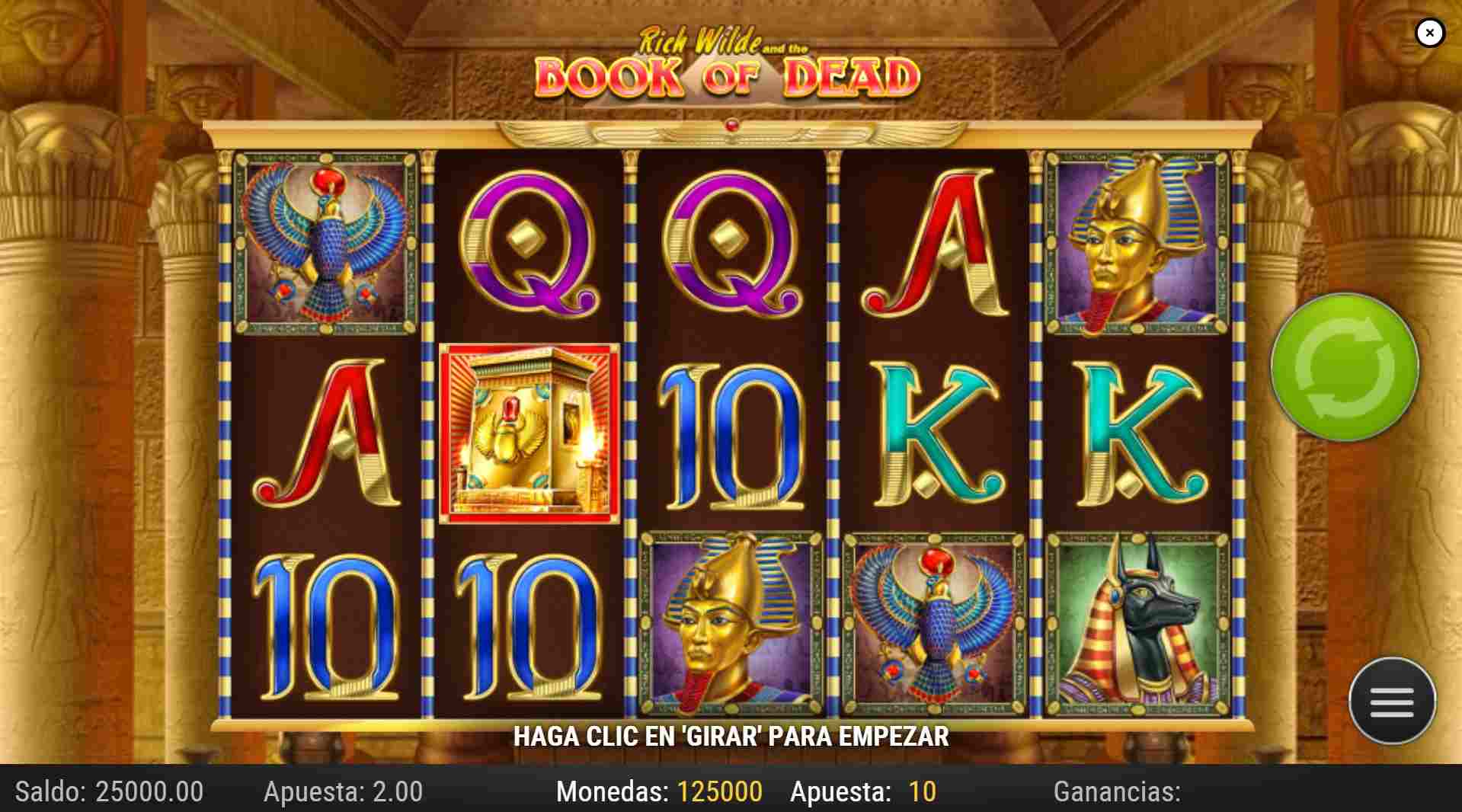 Simbolos y pagos de Book of Dead